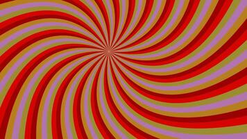 Abstract colorful geometric spiral vortex starburst background - seamless loop animation video