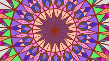 Geometric polygonal round pattern mandala background design - seamless loop animation video