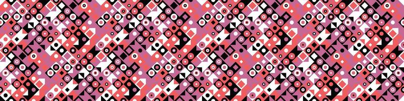 Seamless horizontal geometrical geometric mosaic pattern background - abstract repeating graphic design with four colors vector