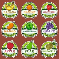 one set of Labels for fruit products vector