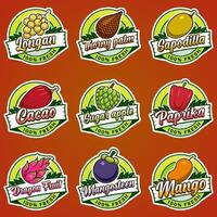 Label logo for fruits with added text vector