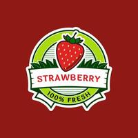 Label for strawberry sales product vector
