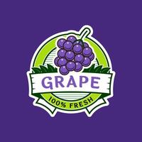 Logo label for Grape fruit vector