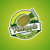 Logo label for Pineapple fruit with added text vector