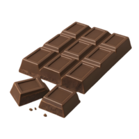 Delicious dark chocolate bar isolated object high resolution photorealistic transparent background realistic item png
