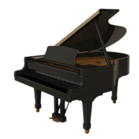 Grand piano performance studio setting isolated object high resolution photorealistic realistic object with transparent background png