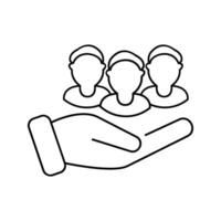 Care customer icon, total inclusive service, line symbol on white background - editable stroke illustration eps10 vector