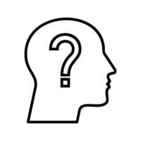 User silhouette with question mark - icon. Faq. vector