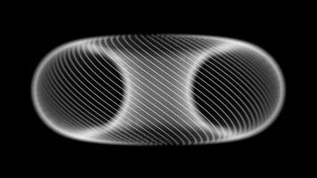 Abstract torus shape animation with radial lines on black background. Seamless loop. video