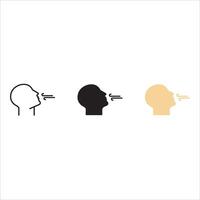 Breathing icon set. Breath difficulties sign. Respiration problems symbol. illustration vector