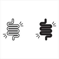 Gut constipation icon design,Intestines icon, symbol of digestion system flat style illustration . color editableIntestines icon. vector