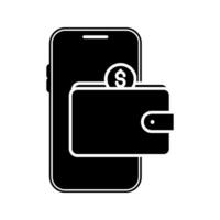 Wallet icon set. Black and linear. EPS 10 vector