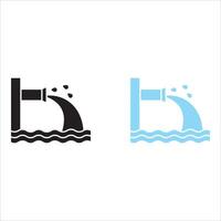 Sewage icon set in Thin line black color. vector
