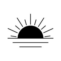 Sun icon. Sunny rays set. Sunlight simple line sign isolated on white background. Sun linear icons. vector
