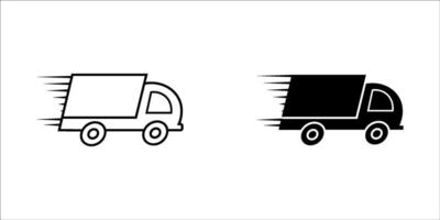 Fast delivery truck icon set. Fast shipping. Design for website and mobile apps. illustration. vector