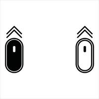 Scroll mouse direction icon set. Scrolling up arrow cursor symbol. Computer mouse illustration isolated. vector