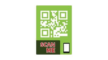 QR code for smartphone. Scan me text. QR for payment. video