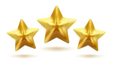 Icon of golden star in realistic 3D style. Achievements for games or customer rating feedback of website. Illustration of gold star in realistic style vector