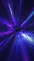 Futuristic background with a portal of high speed neon energy beams, particles and flares. High speed light beams effect. This sleek stylish animation is suitable for gaming and technology projects. video