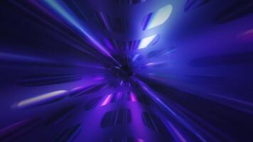 Futuristic background with a portal of exploding neon energy beams, particles and flares. High speed light beams effect. This sleek stylish animation is suitable for gaming and technology projects. video