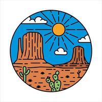 Natural scenery desert in the frame illustration vector