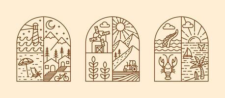 Natural view in the form of a window vector