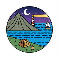 Scenery tent in the frame illustration vector