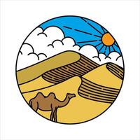 Scenery desert in the frame illustration vector