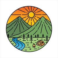 Scenery camping frame illustration vector