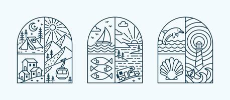 Beautiful view in the form of window vector