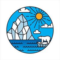 Natural scenery iceberg in the frame illustration vector