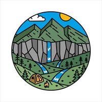 Scenery camping in the frame illustration vector