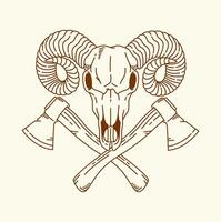 Sheep skull line art design illustration vector