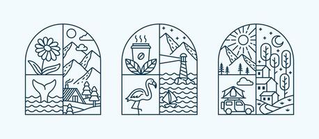 Beautiful view in the window vector