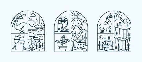 Natural view form of a beautiful window vector
