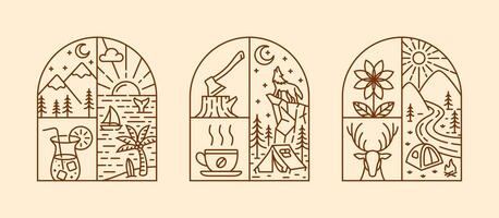 Beautiful natural view form of a window vector