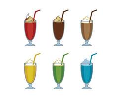 Mixed Tasty Juice and Cold Colorful Drinks for Summer Delight vector