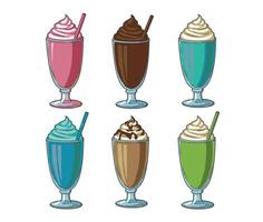Cold Refreshing Drinks and Colorful Tasty Juice Selection vector