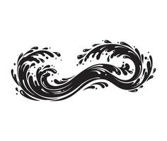 High-resolution artistic black ink splash wave with bold strokes vector