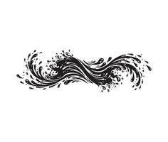 Modern water wave splash pattern with abstract curves vector