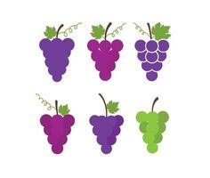 Flat Style Grape Cluster Icons for Creative and Professional Use vector