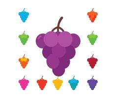 Customizable Grape Icons with Clean and Elegant Graphic Design vector