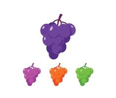 Colorful Grapes Pack with Abstract and Artistic Bunch Design Elements vector