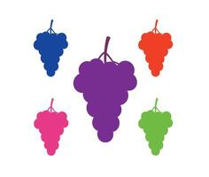 Modern and Aesthetic Grape Icons Set with Unique Design and Smooth Shapes vector