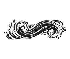 Unique ocean tide wave splash design with dynamic movement vector