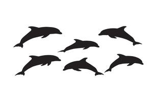 Marine wildlife silhouette featuring dolphin shadow concept perfect for posters vector