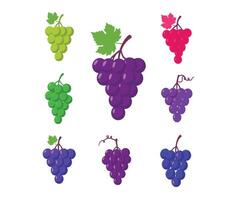 Handcrafted Grapes Set with Smooth Edges and Unique Cluster Designs vector