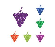 High Quality Illustration of Colorful Grape Icons with Artistic Design Elements vector
