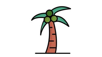Coconut tree animated icon. animated icon related to agriculture. suitable for user interface, provide visual feedback and more. alpha channel, transparent background video