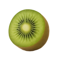 Sliced kiwi fruit transparent background juicy texture realistic food image nature scene close-up view png
